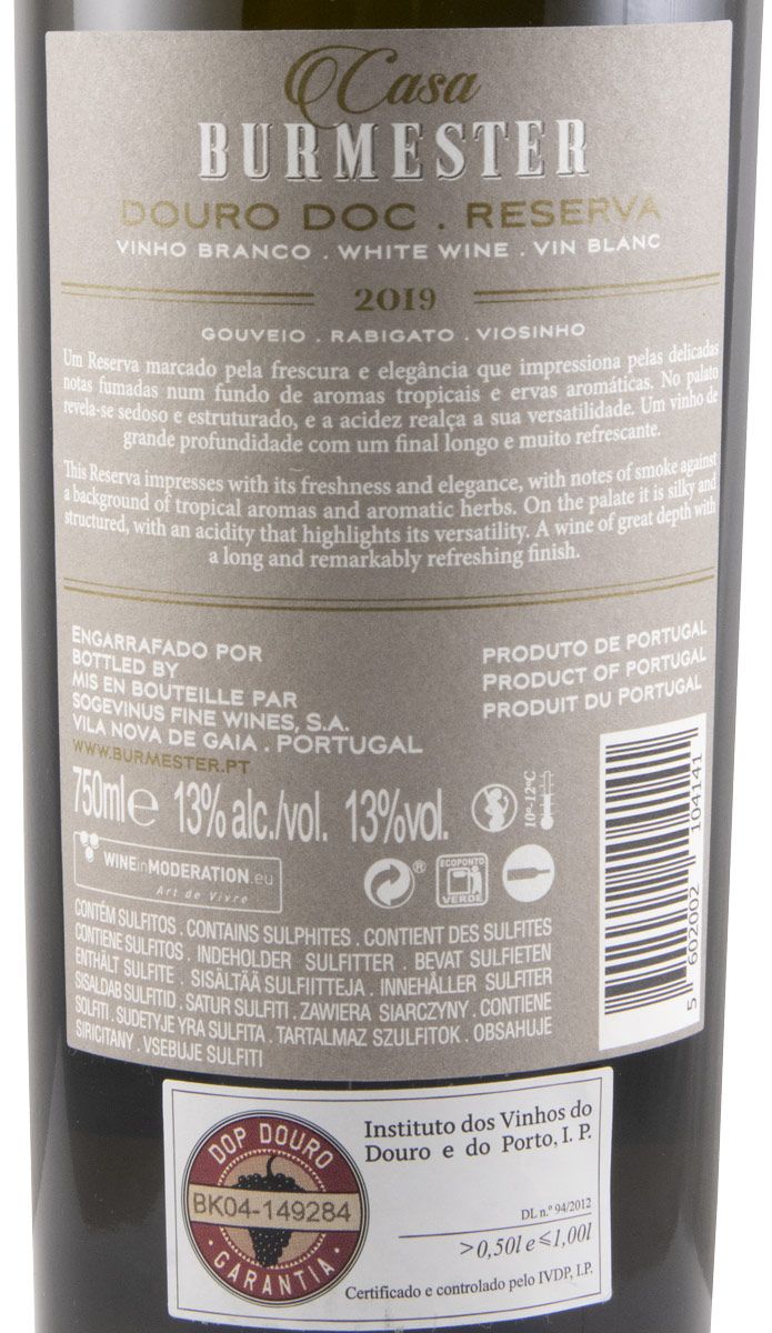2019 Burmester Reserva white