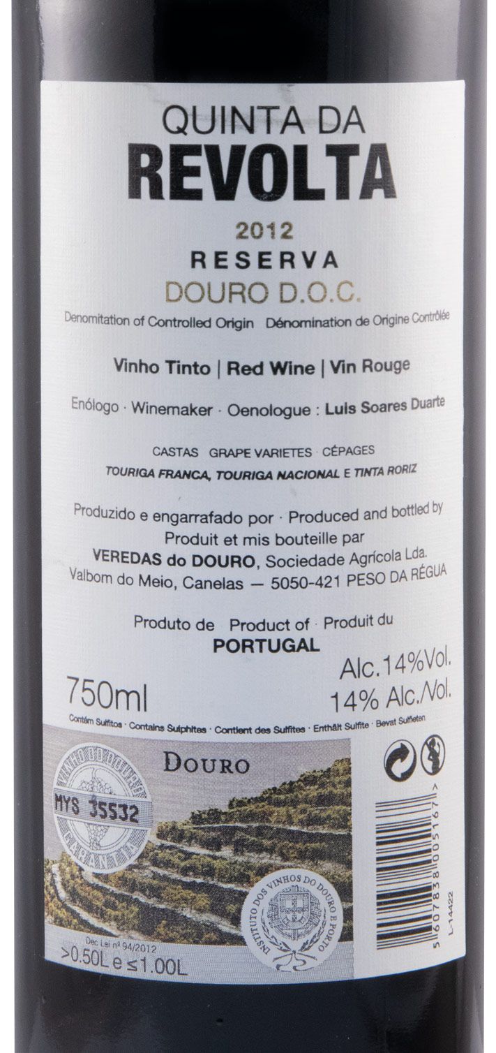 2012 Quinta da Revolta Reserva red
