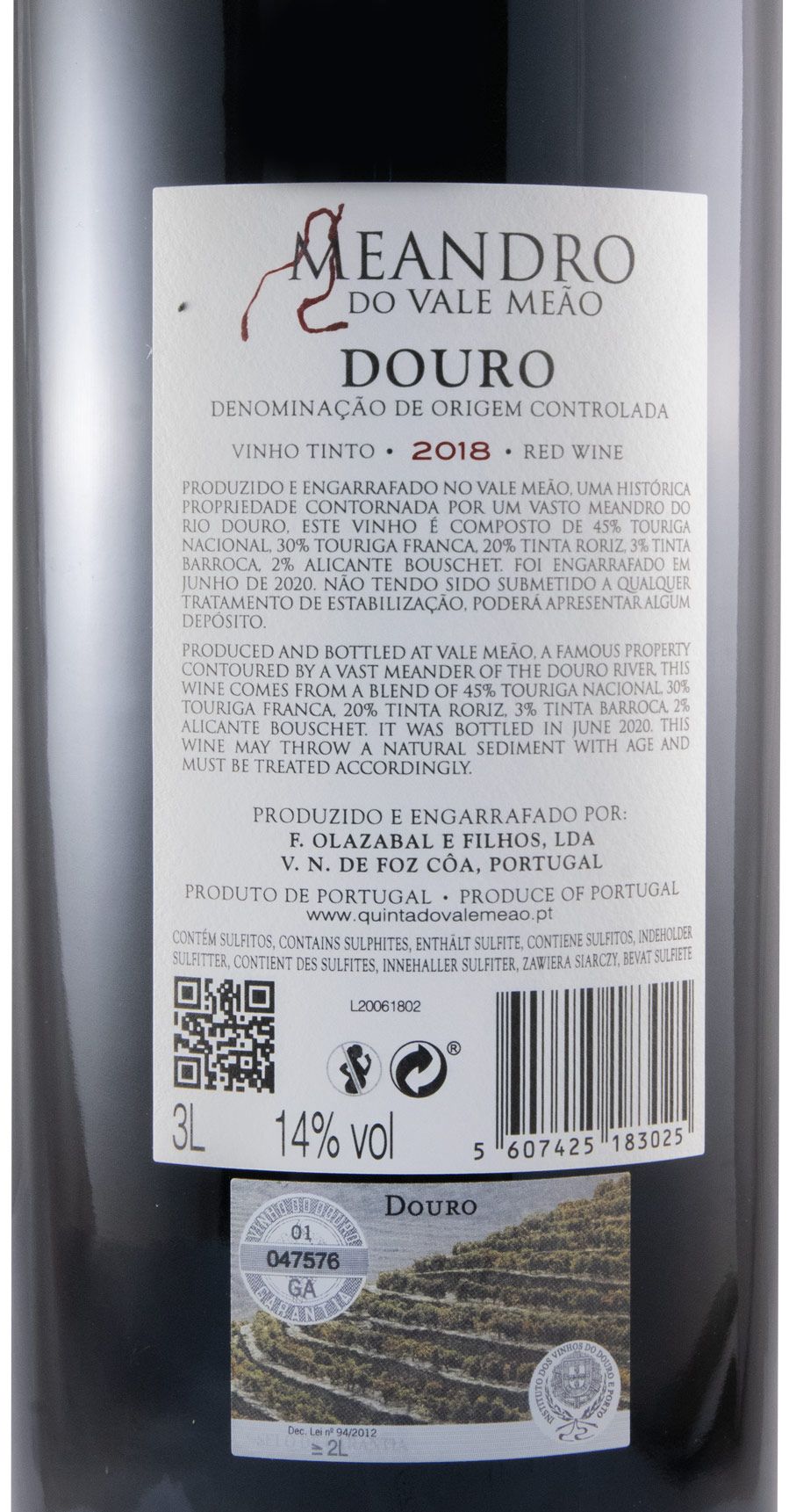 2018 Meandro do Vale Meão red 3L