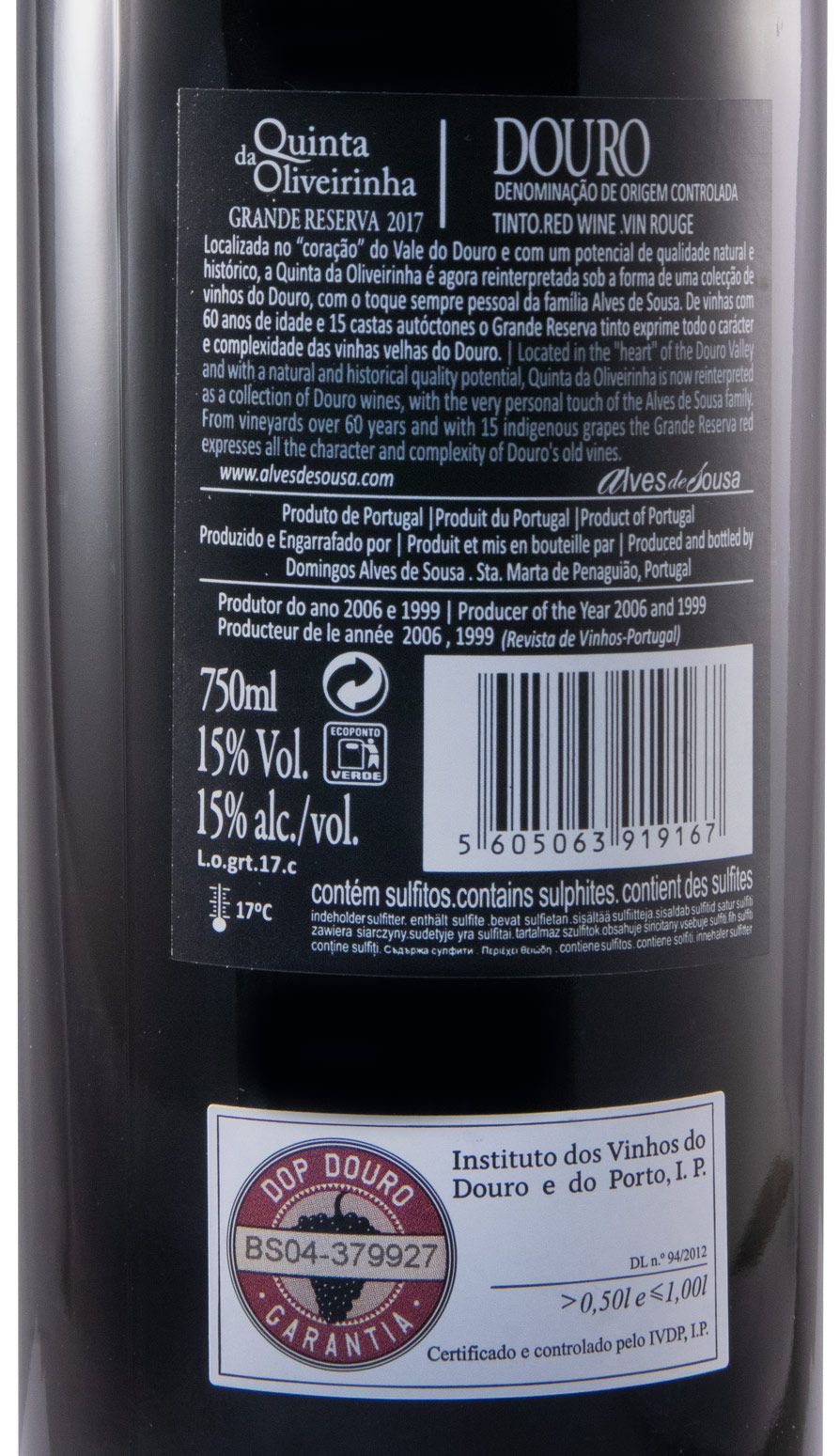 2017 Alves de Sousa Quinta da Oliveirinha Grande Reserva red
