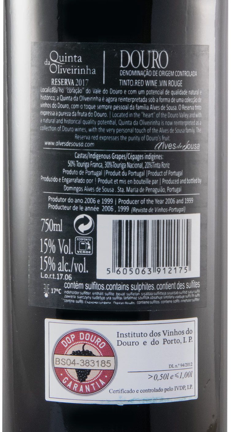2017 Alves de Sousa Quinta da Oliveirinha Reserva red