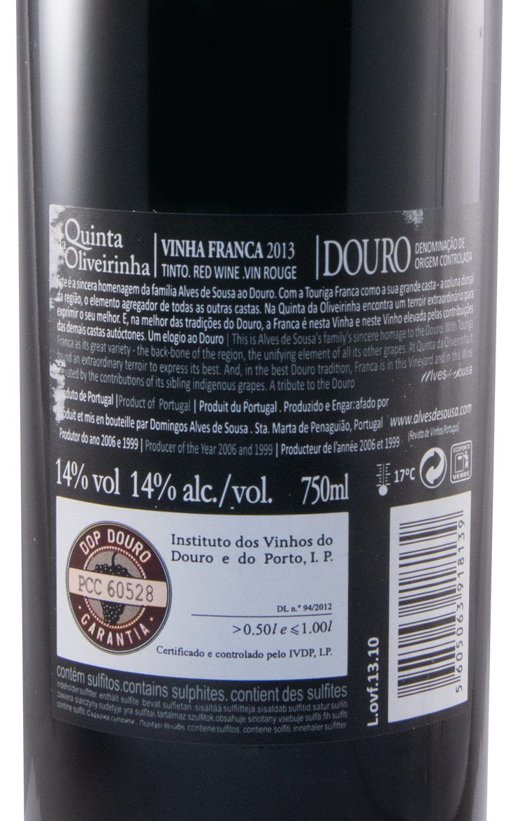2013 Alves de Sousa Quinta da Oliveirinha Vinha Franca red