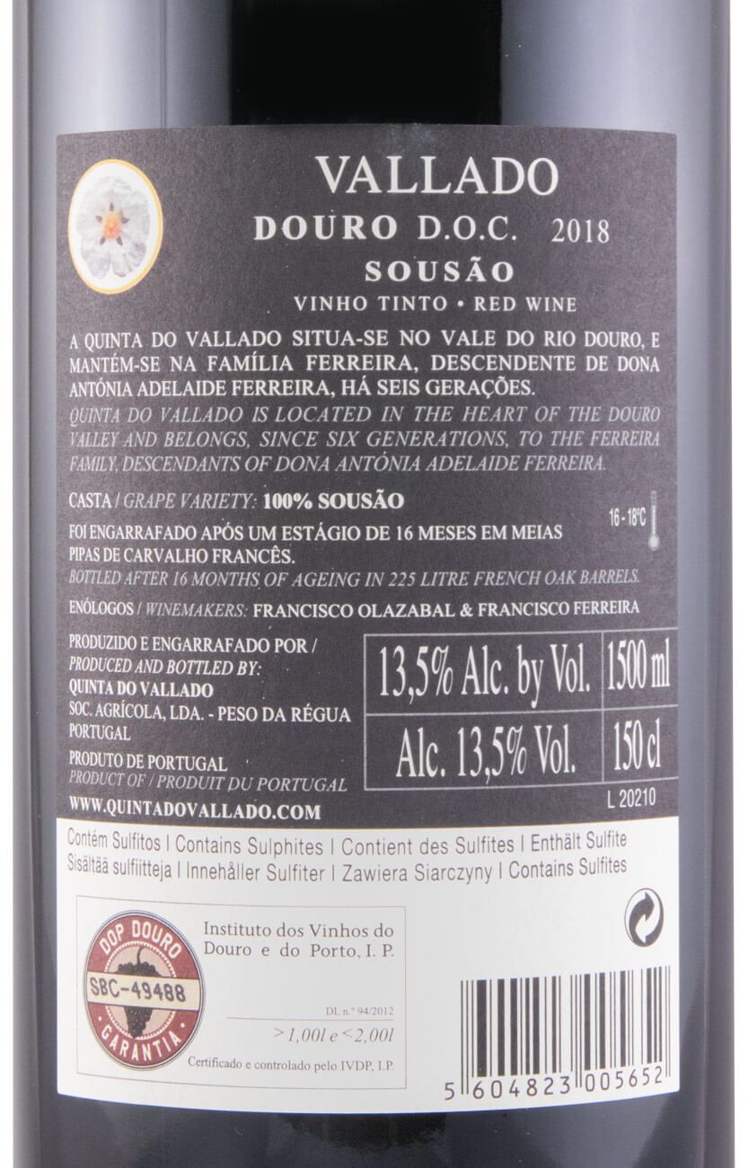 2018 Vallado Sousão tinto 1,5L