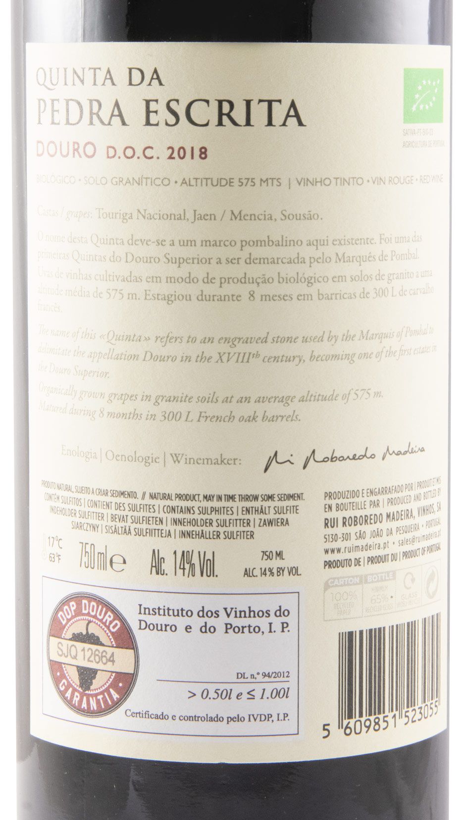 2018 Quinta da Pedra Escrita organic red