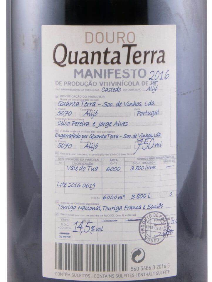 2016 Quanta Terra Manifesto tinto