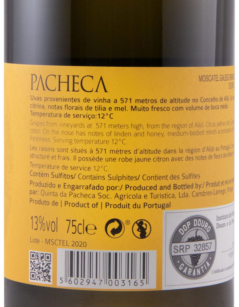 2020 Pacheca Moscatel Galego branco