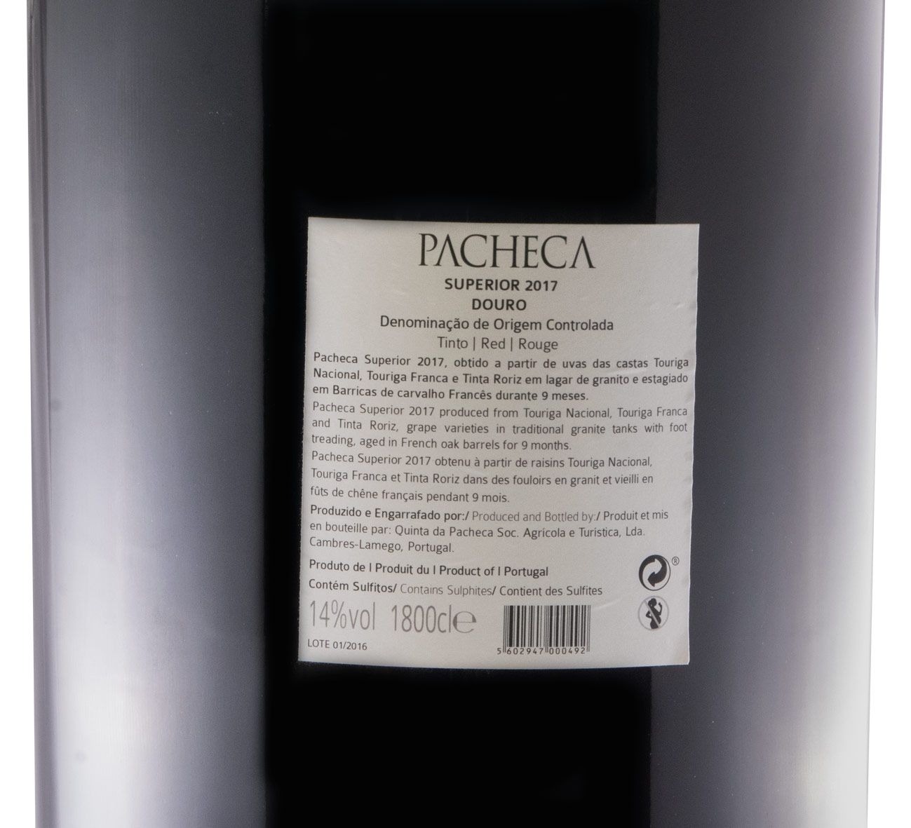 2017 Pacheca Superior tinto 18L