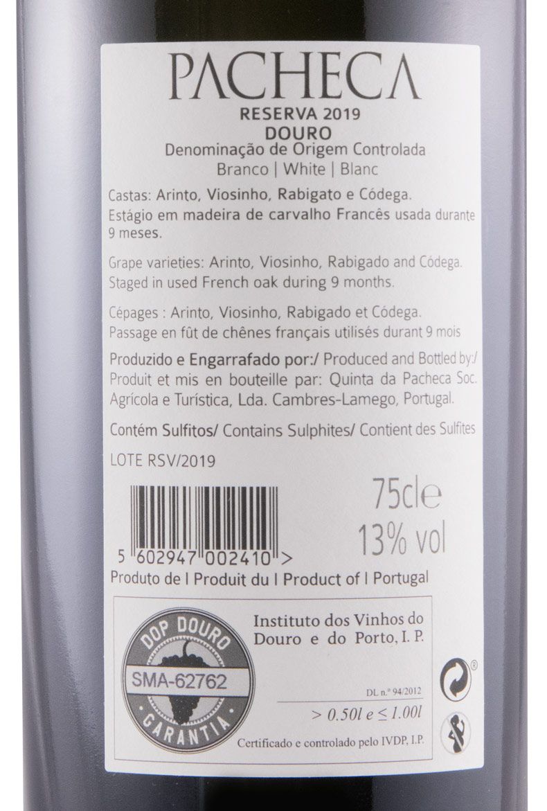 2019 Pacheca Reserva white