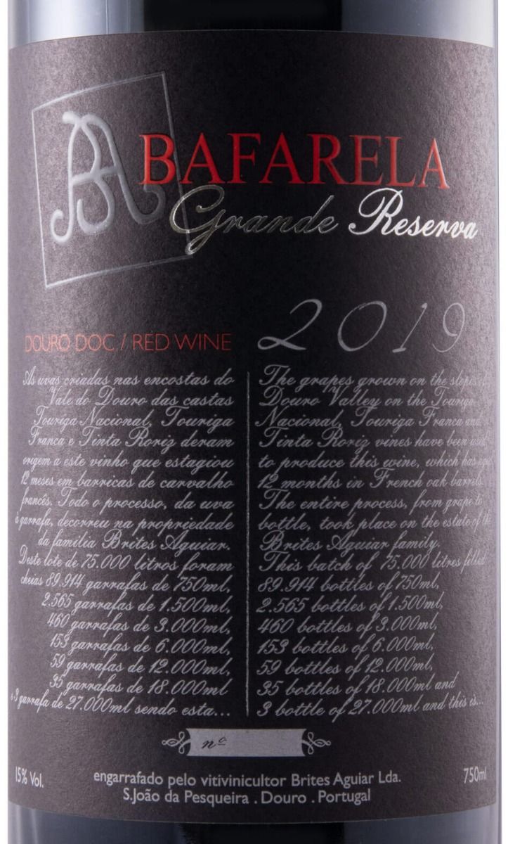 2019 Bafarela Grande Reserva tinto