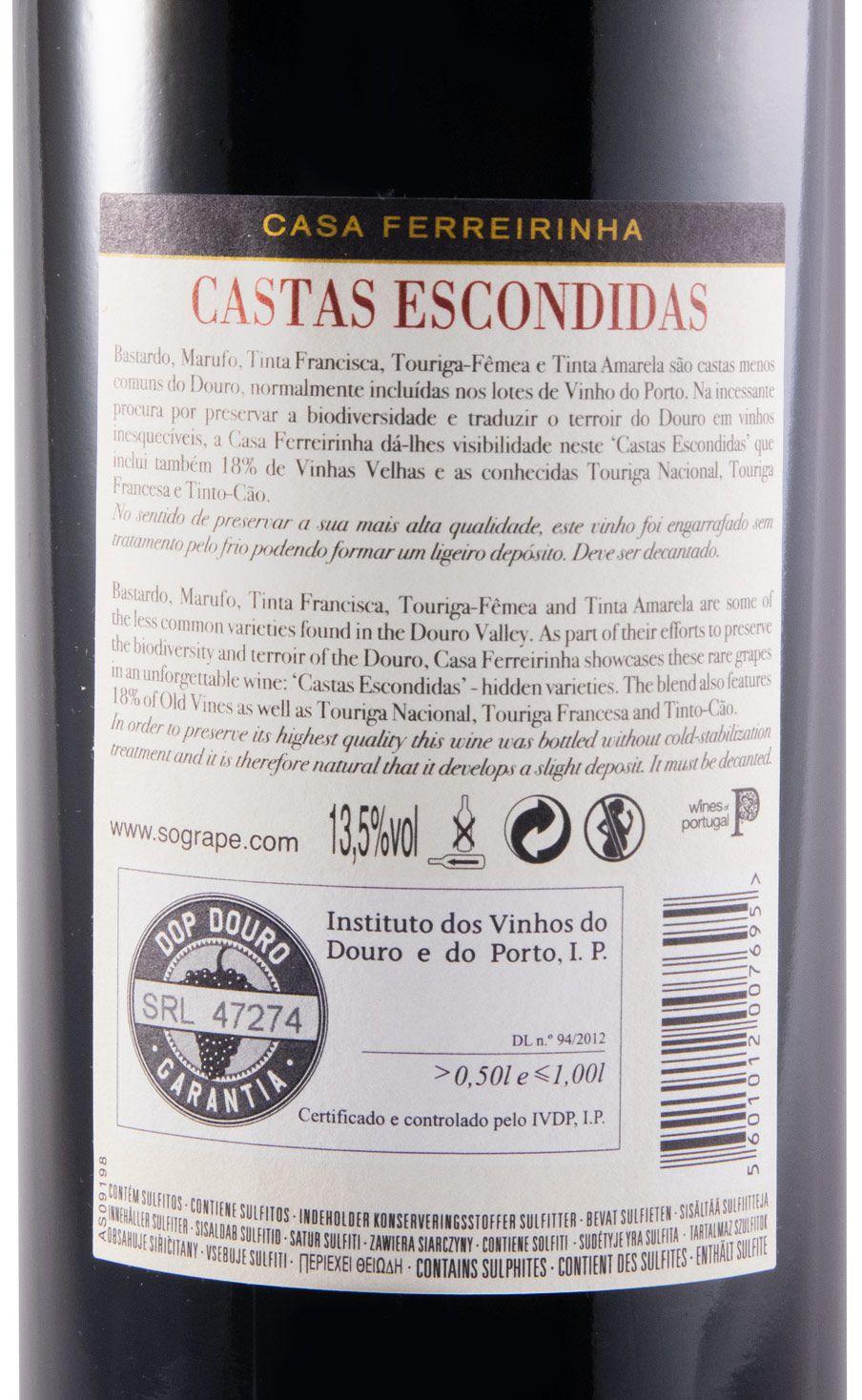 2018 Casa Ferreirinha Castas Escondidas red