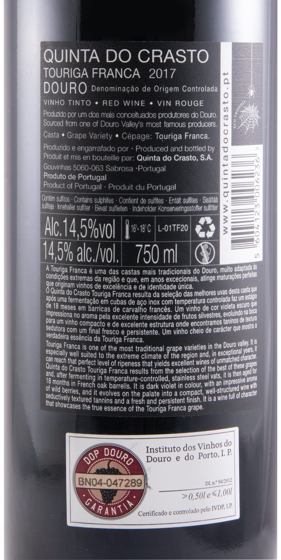 2017 Quinta do Crasto Touriga Franca tinto