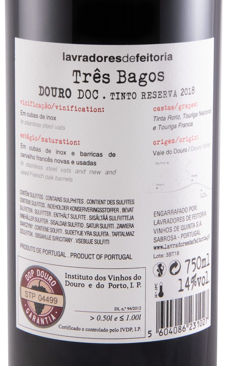 2018 Lavradores de Feitoria Três Bagos Reserva tinto