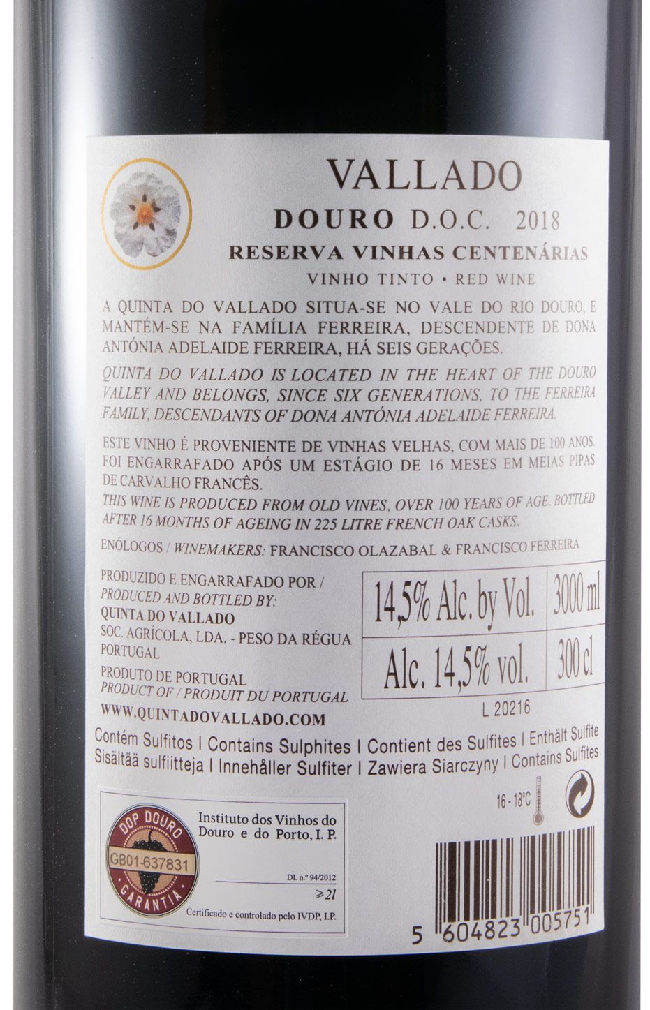 2018 Vallado Reserva red 3L