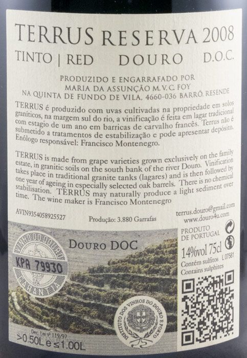2008 Terrus Reserva tinto