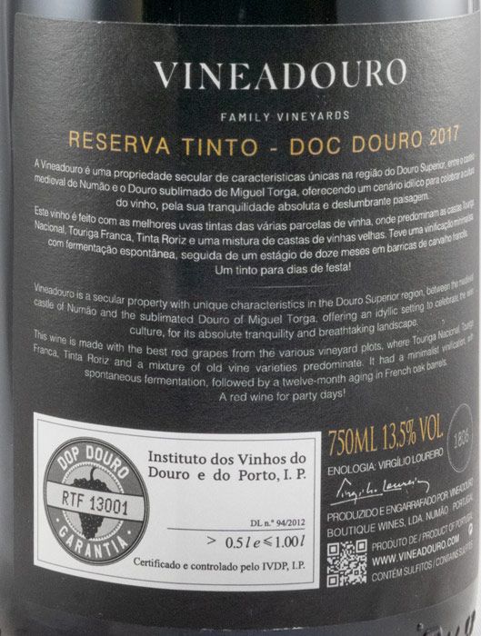 2017 Vineadouro Reserva tinto