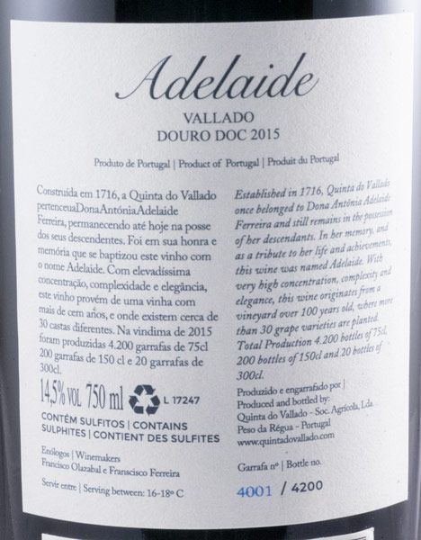 2015 Vallado Adelaide red