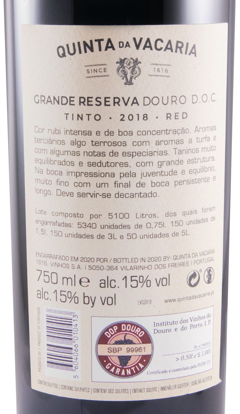 2018 Quinta da Vacaria Grande Reserva red