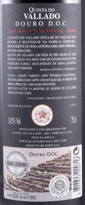 2006 Vallado Touriga Nacional tinto
