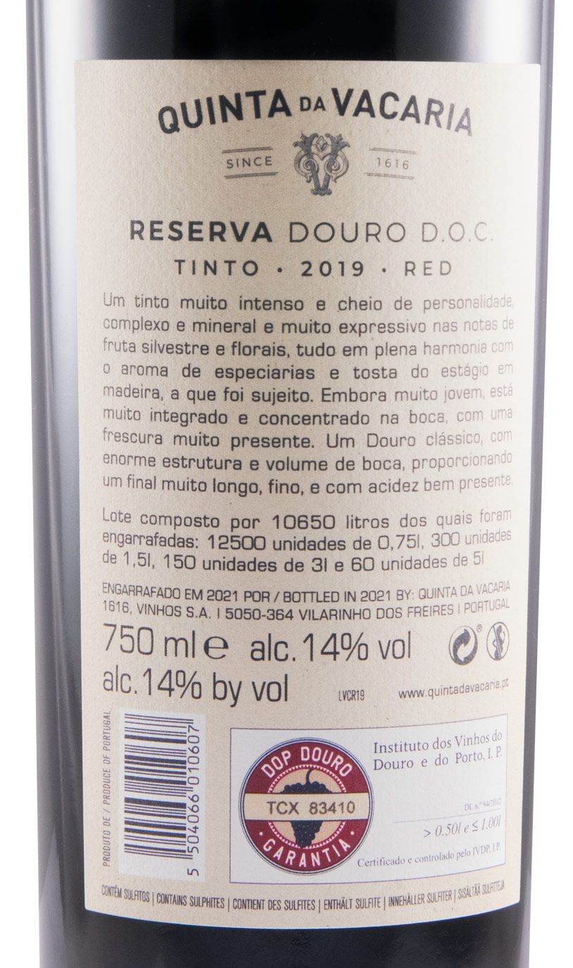 2019 Quinta da Vacaria Reserva red