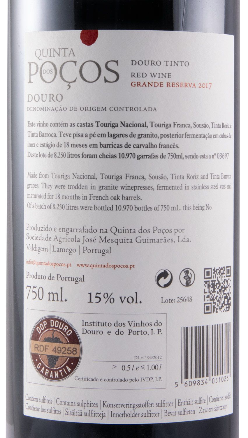 2017 Quinta dos Poços Grande Reserva tinto