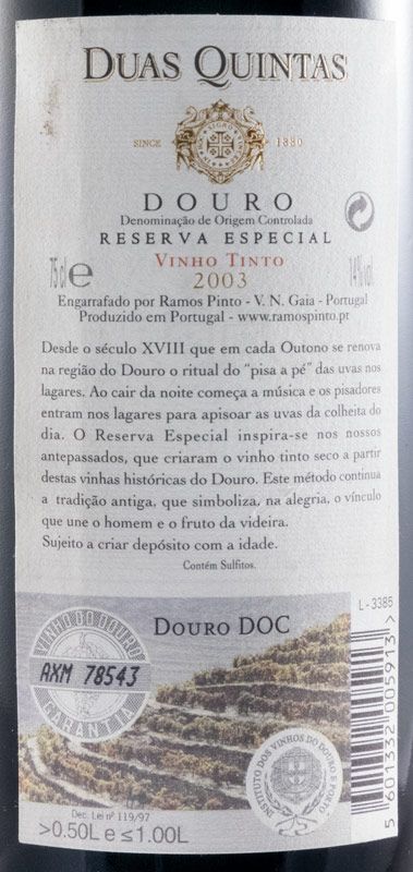 2003 Duas Quintas Reserva Especial tinto