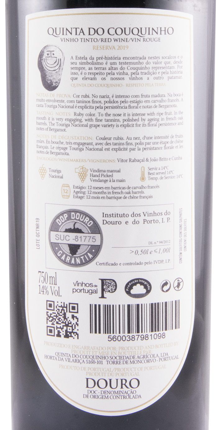 2019 Quinta do Couquinho Touriga Nacional Reserva tinto