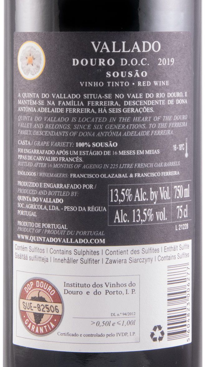 2019 Vallado Sousão tinto