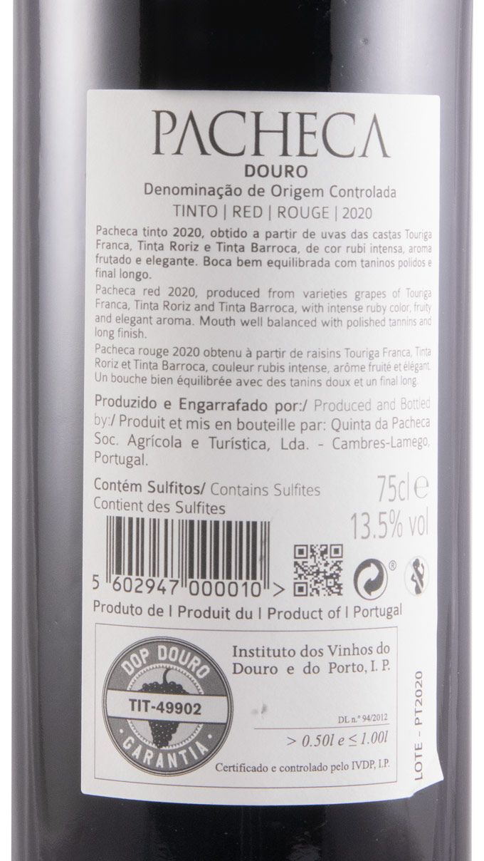 2020 Quinta da Pacheca red