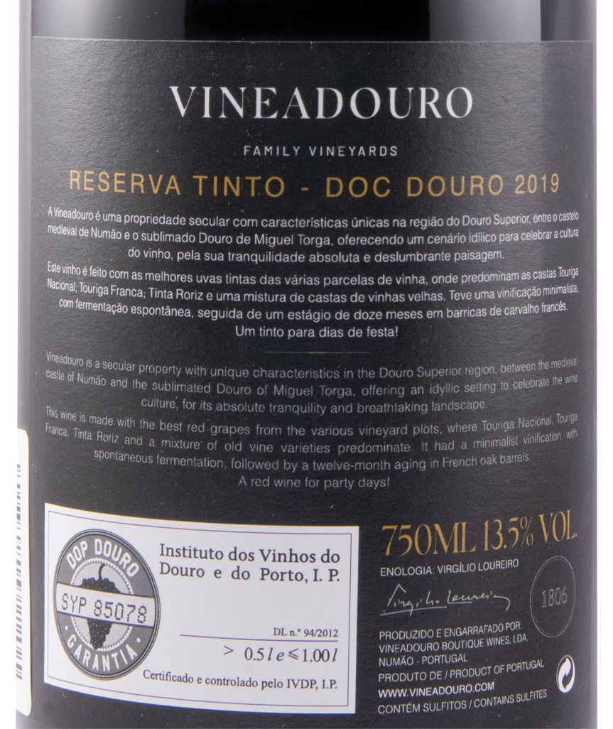 2019 Vineadouro Reserva red