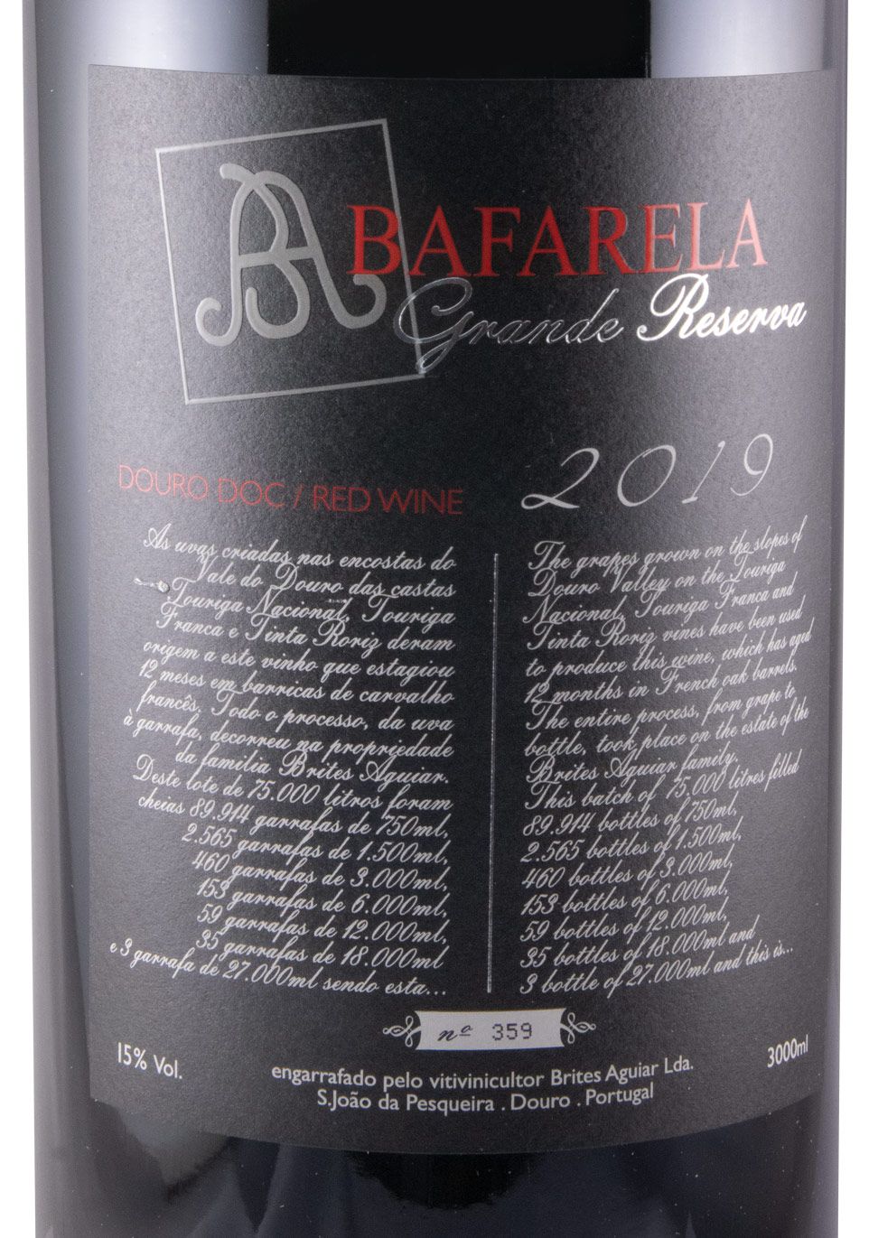 2019 Bafarela Grande Reserva tinto 3L