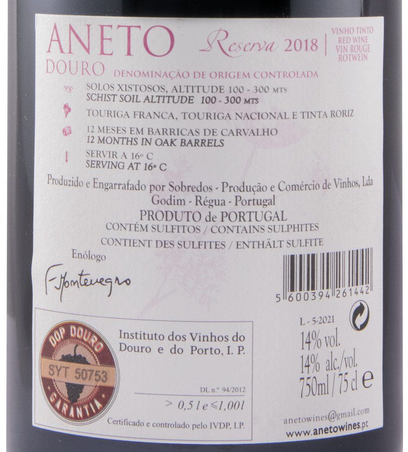 2018 Aneto Reserva red