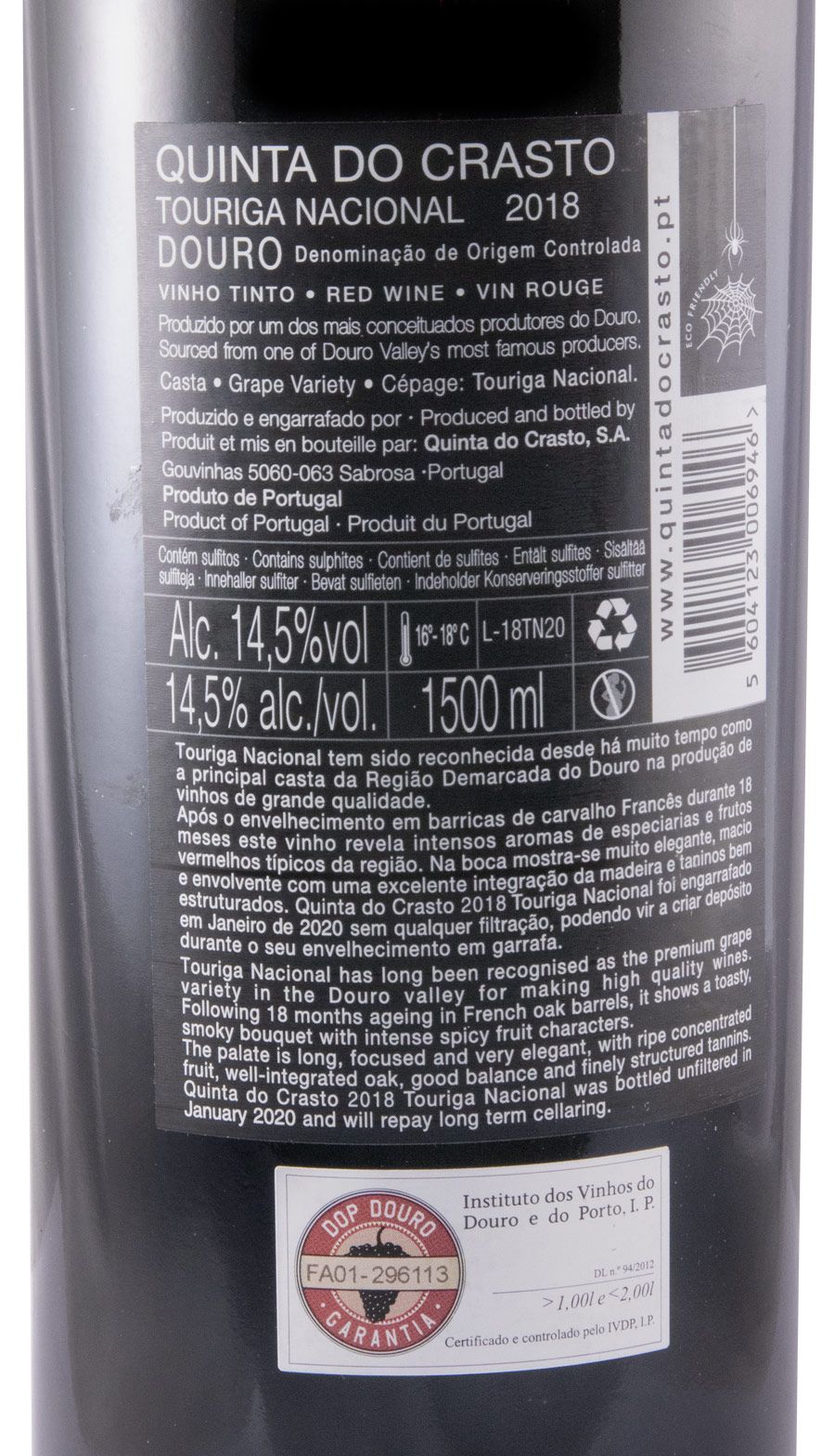 2018 Quinta do Crasto Touriga Nacional tinto 1,5L