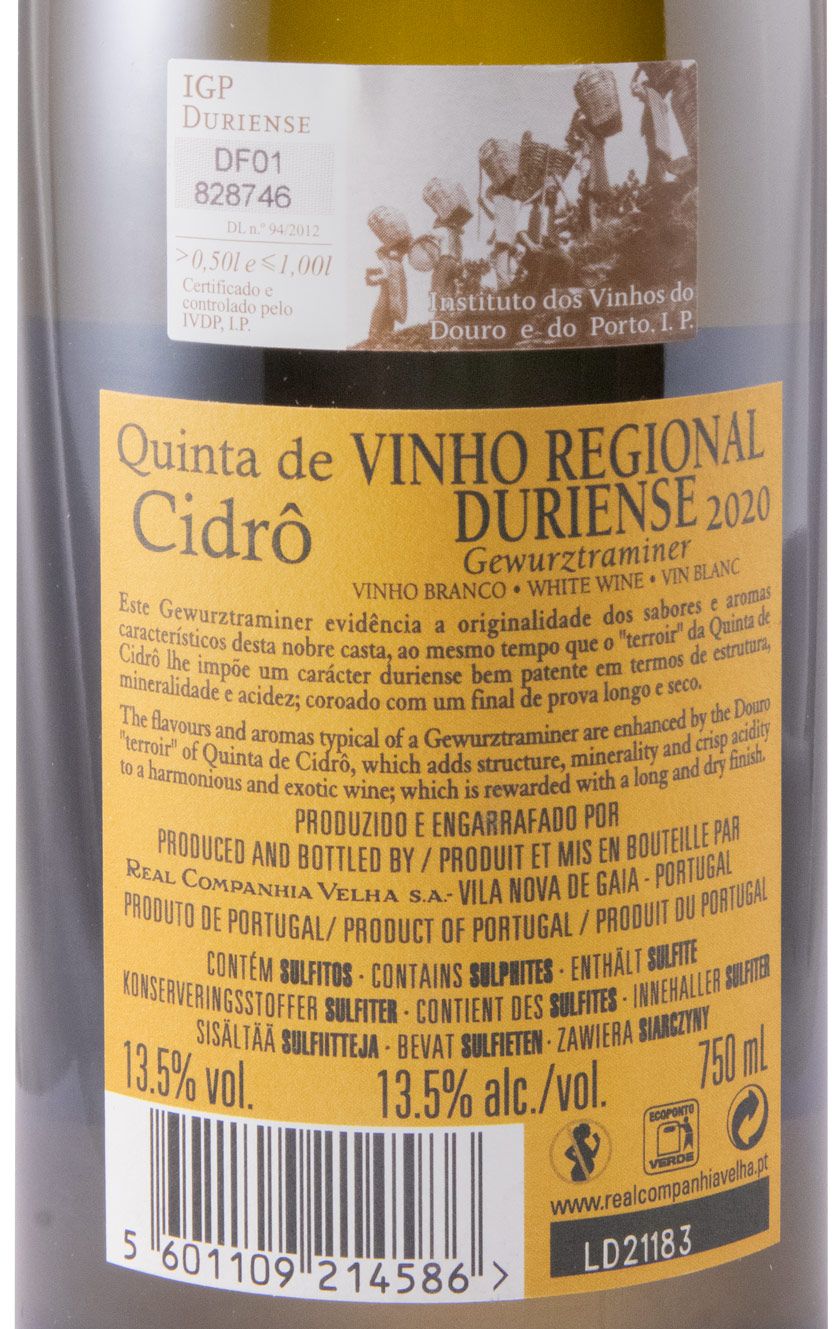 2020 Quinta de Cidrô Gewürztraminer branco