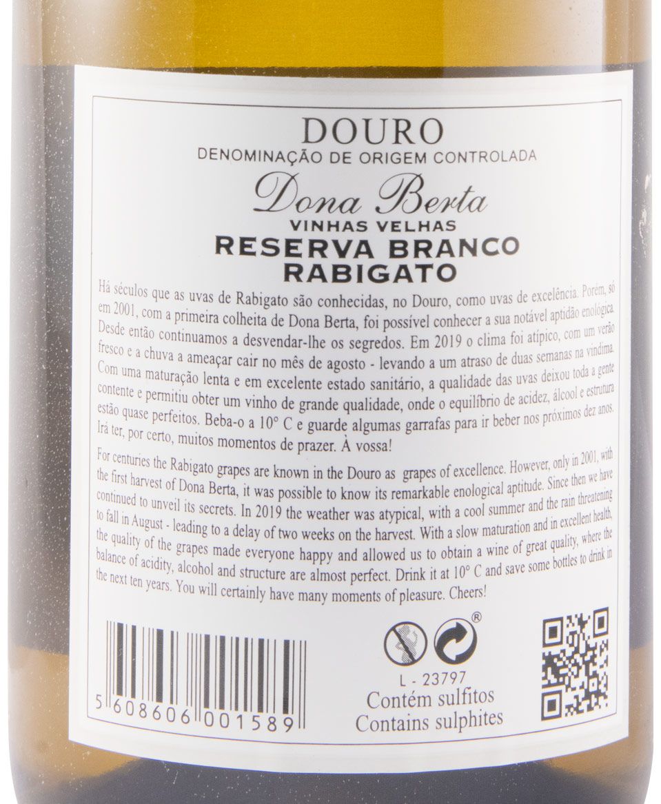 2019 Dona Berta Rabigato Vinhas Velhas Reserva branco