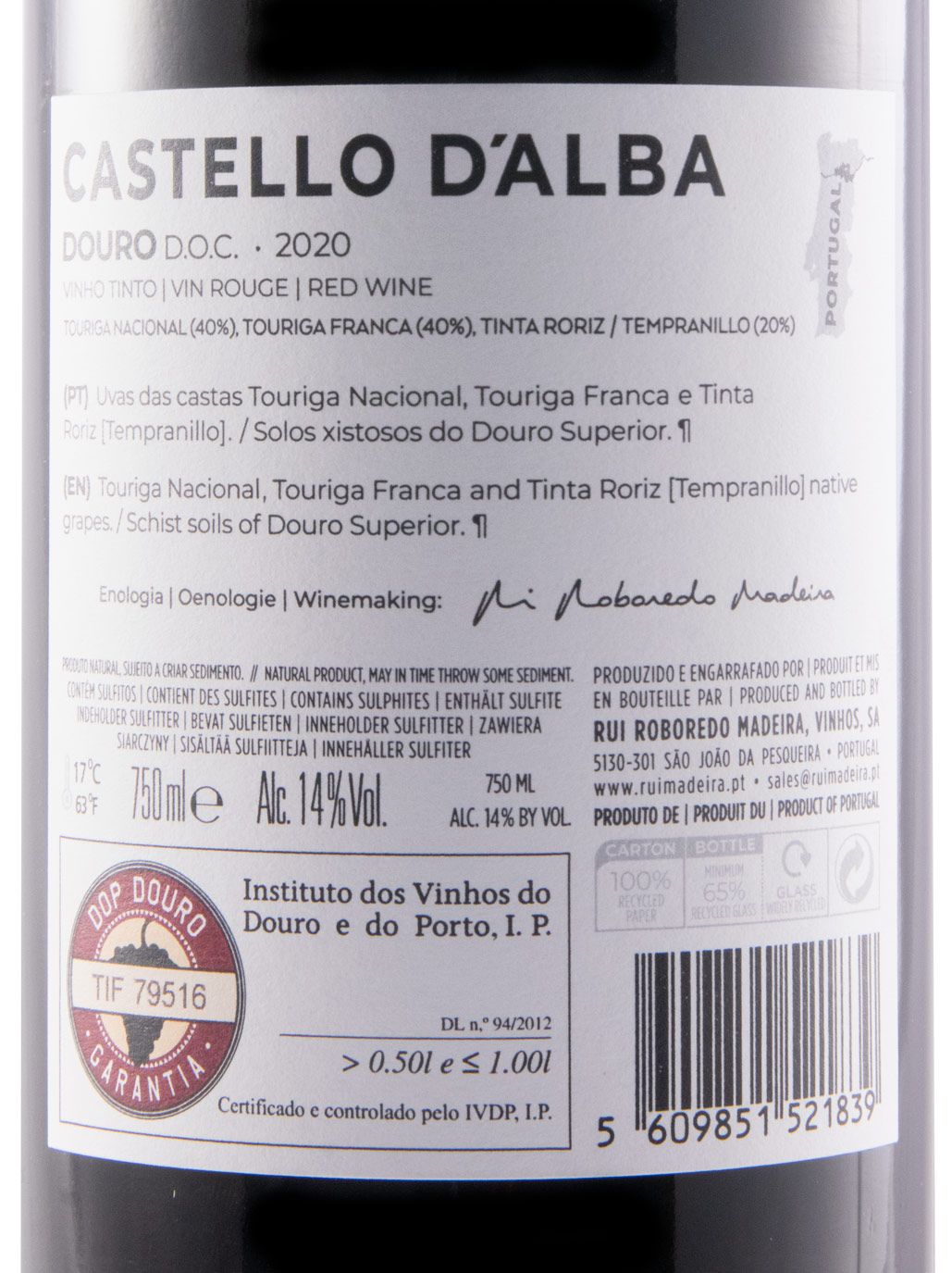 2020 Castello D'Alba red
