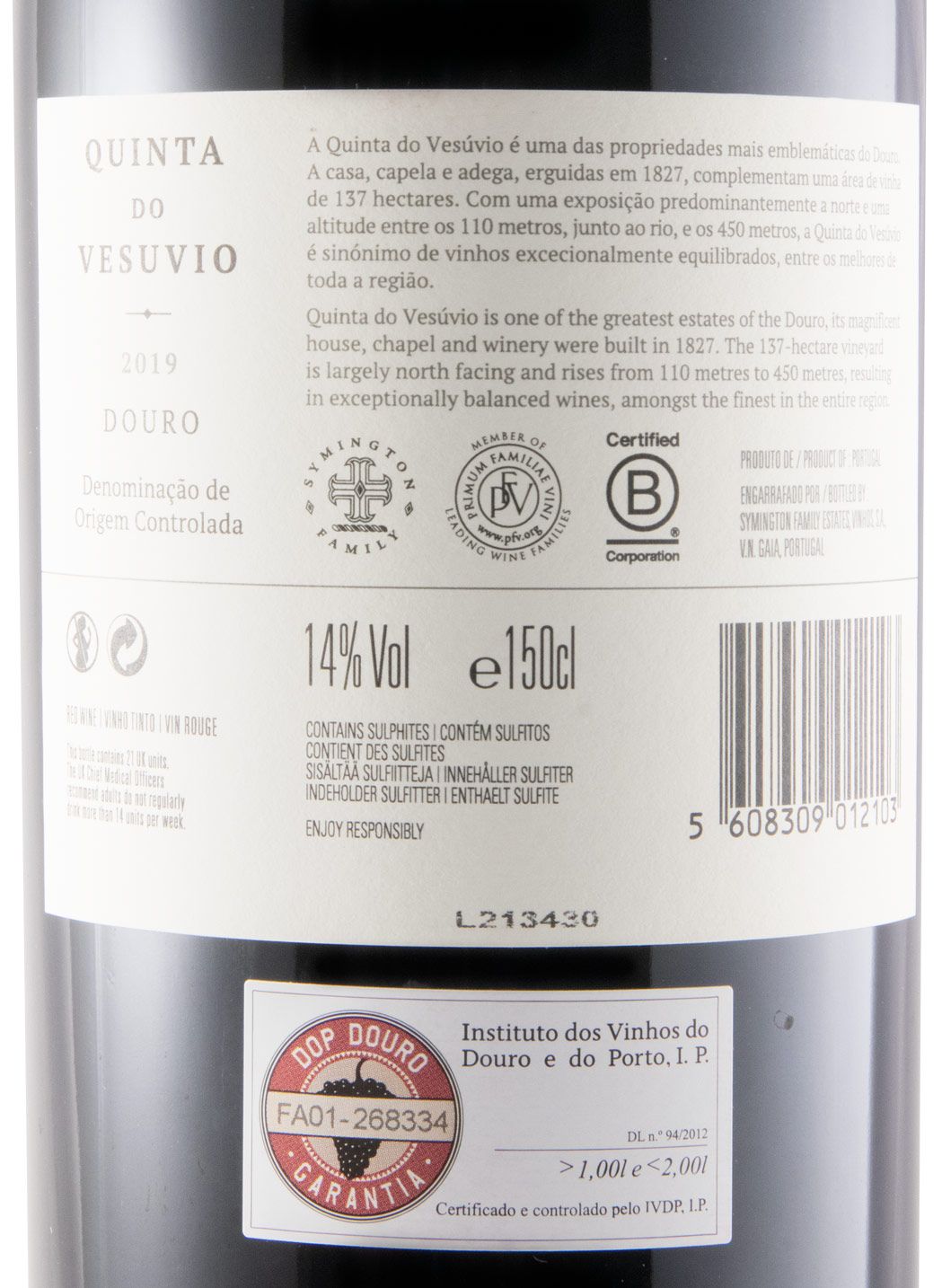 2019 Quinta do Vesuvio red 1.5L