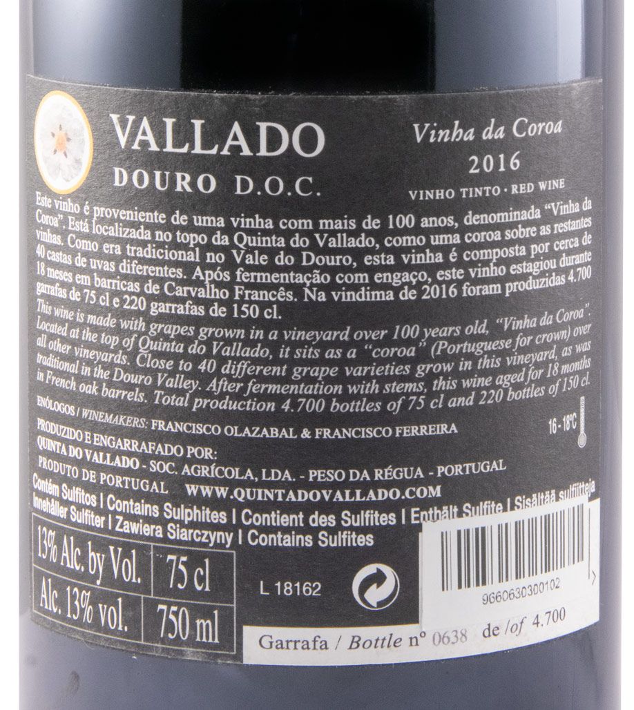 2016 Vallado Vinha da Coroa red