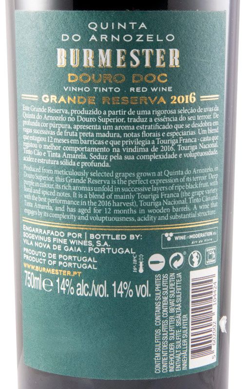 2016 Burmester Quinta do Arnozelo Grande Reserva red