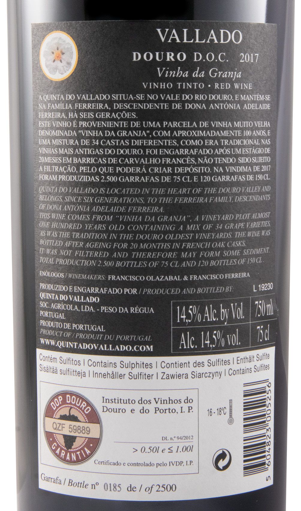 2017 Vallado Vinha da Granja red
