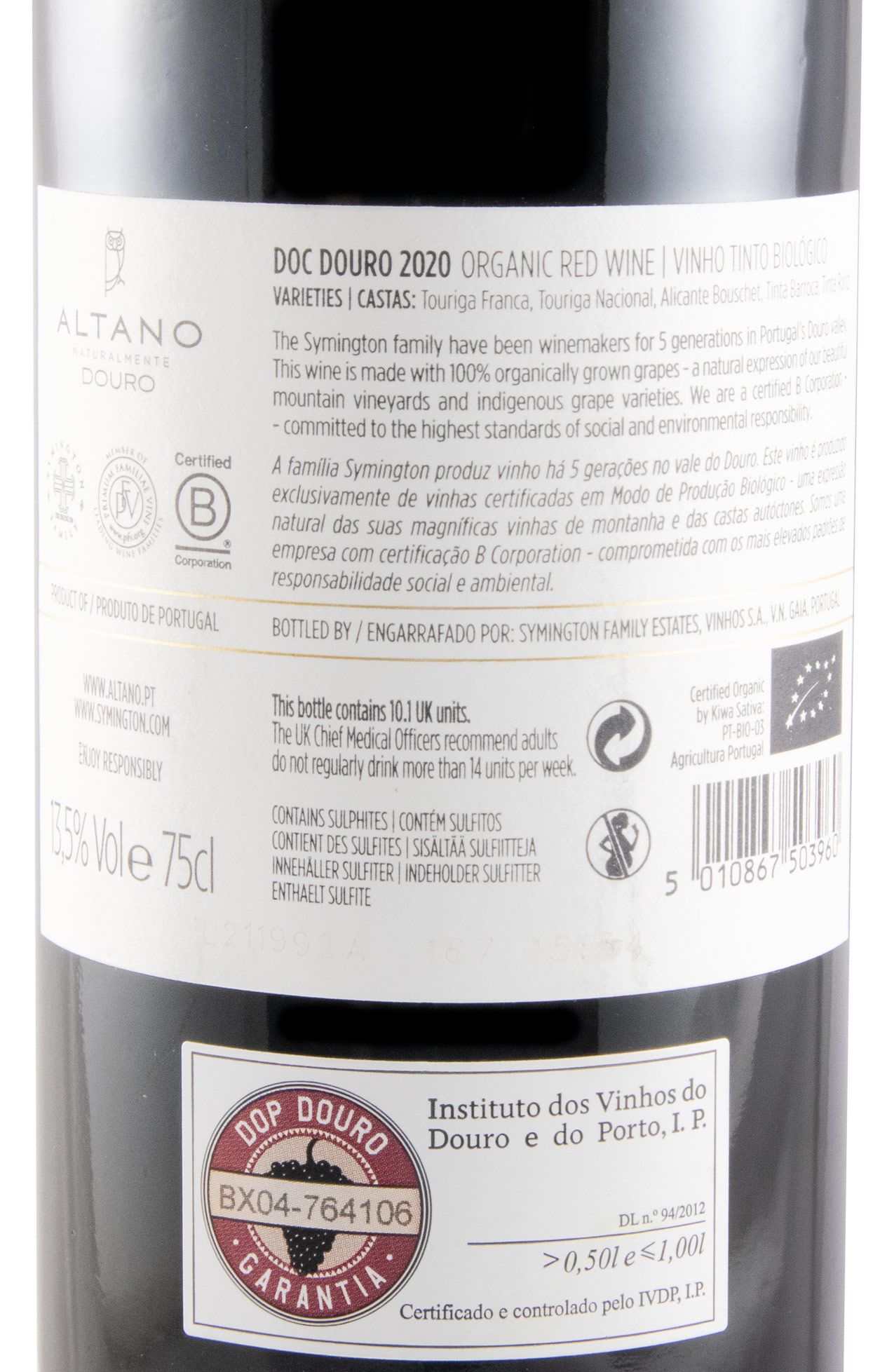 2020 Altano biológico tinto