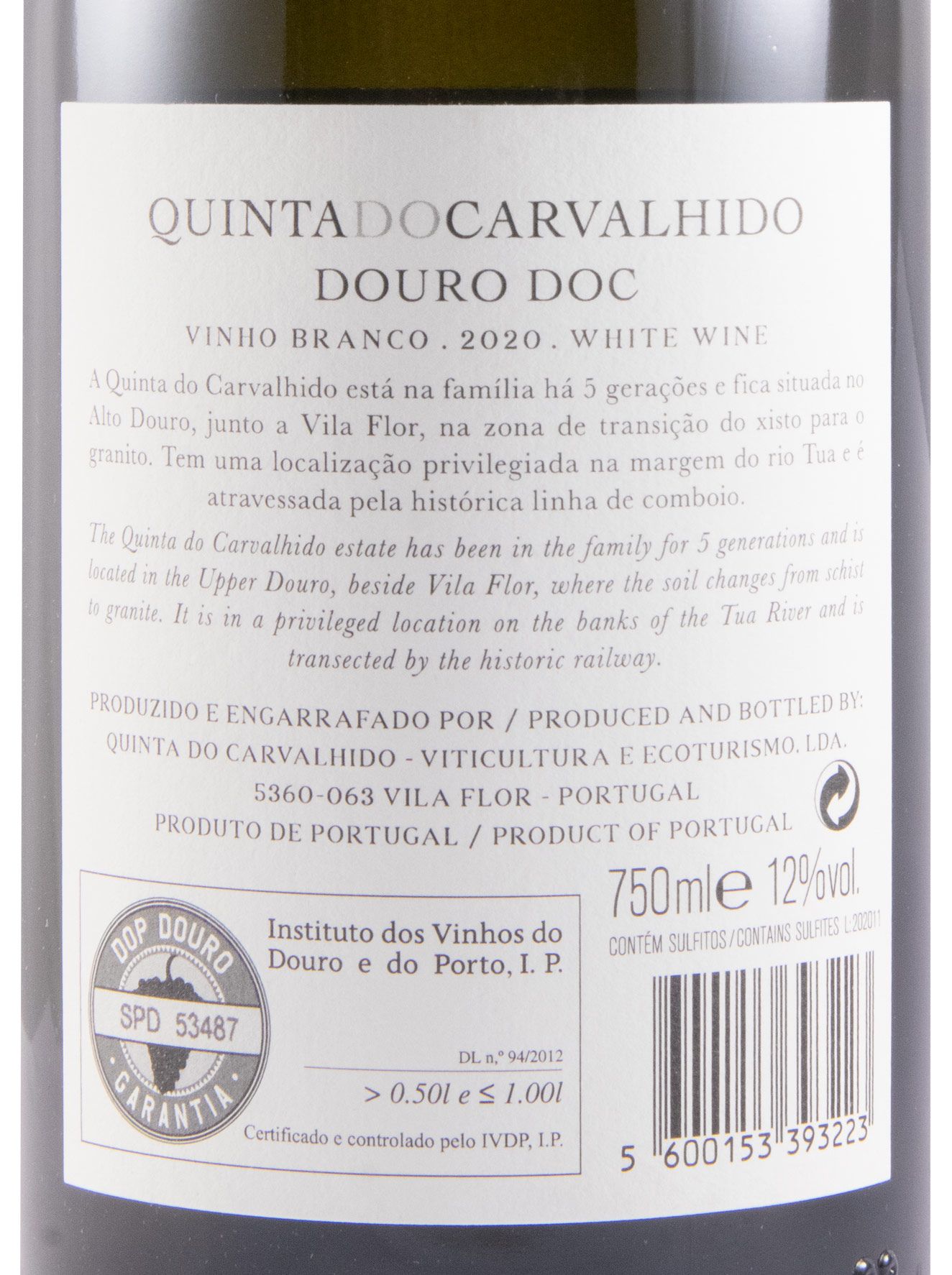 2020 Quinta do Carvalhido white