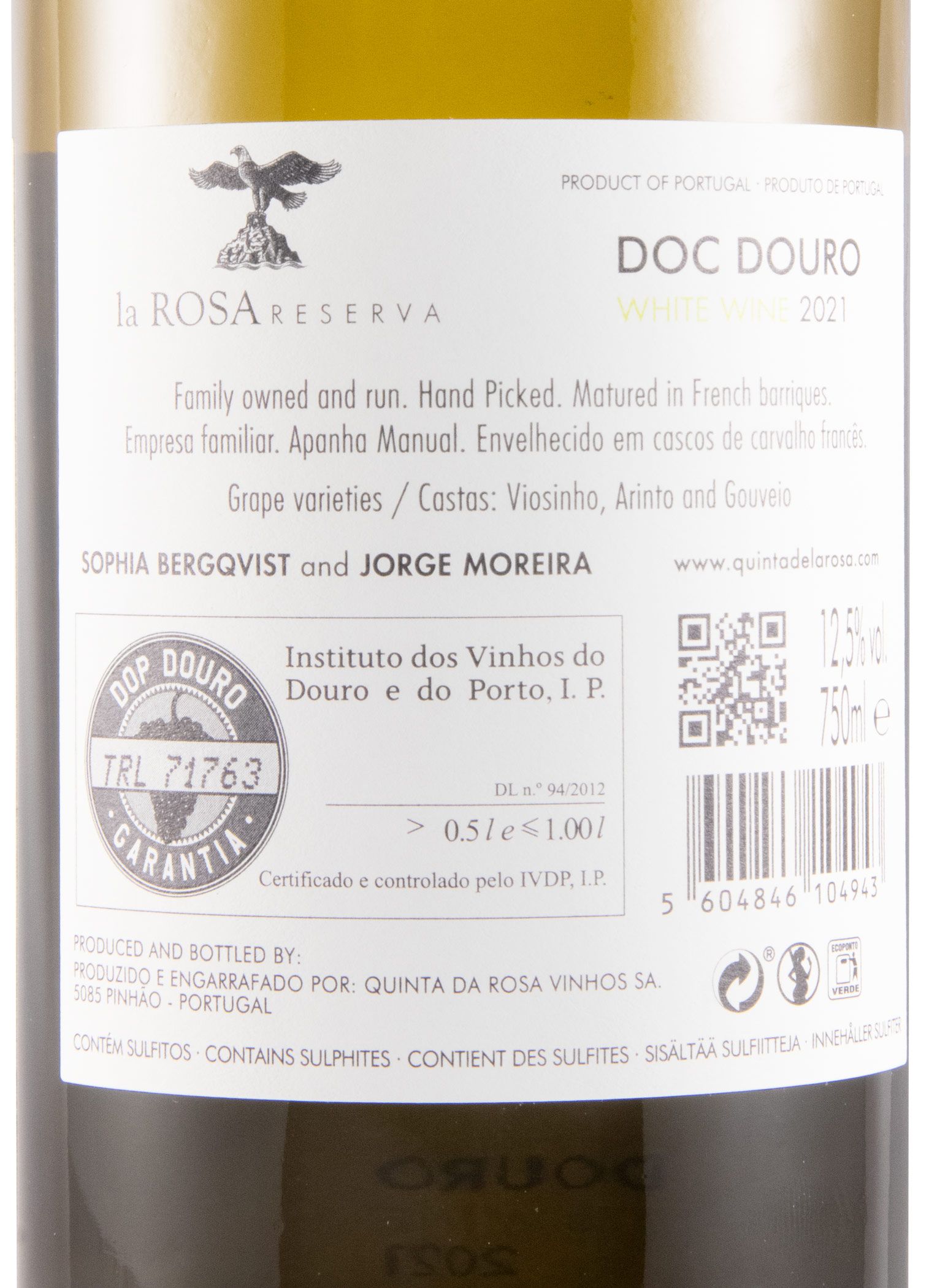 2021 La Rosa Reserva white