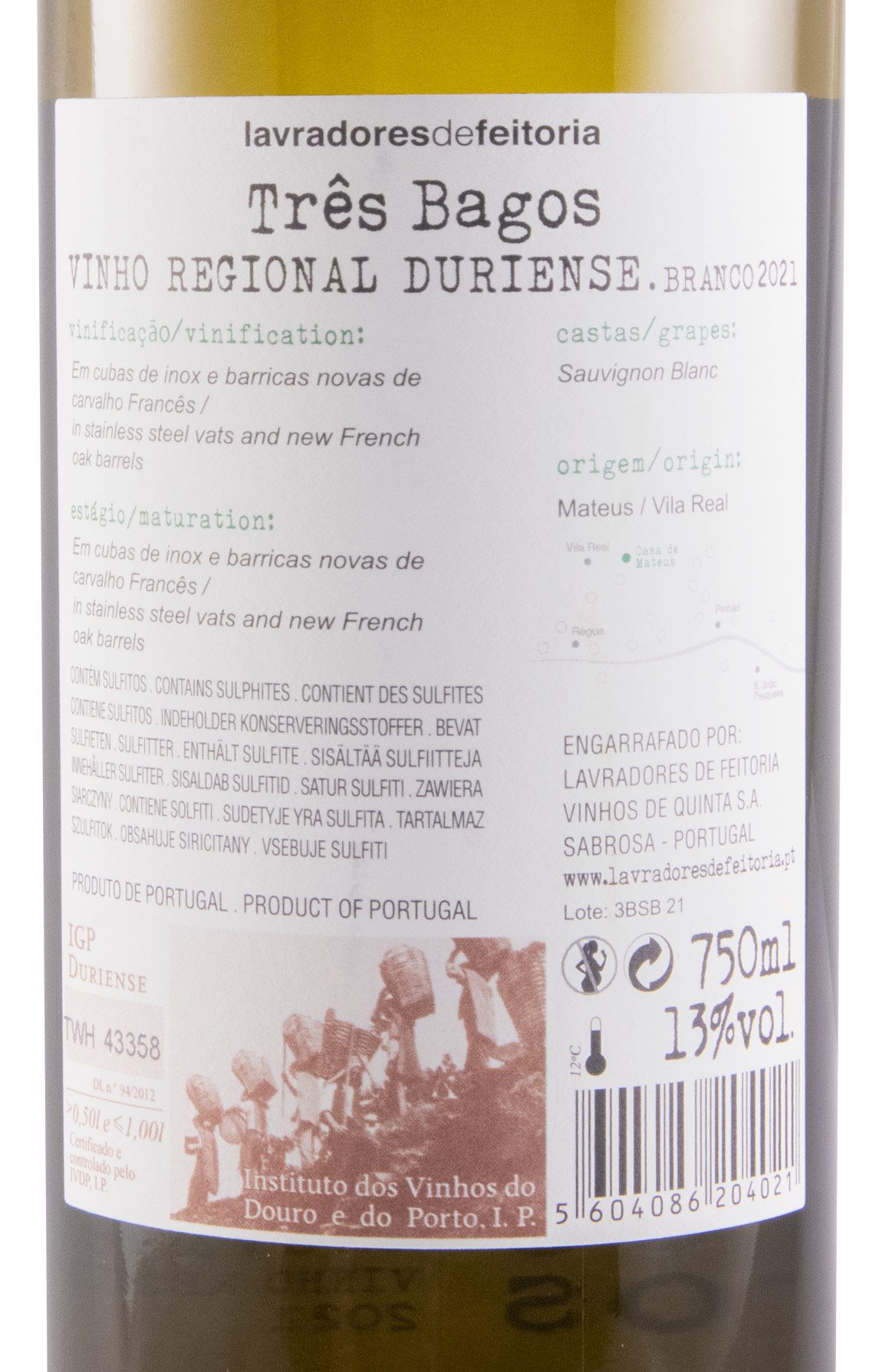 2021 Lavradores de Feitoria Três Bagos Sauvignon Blanc branco