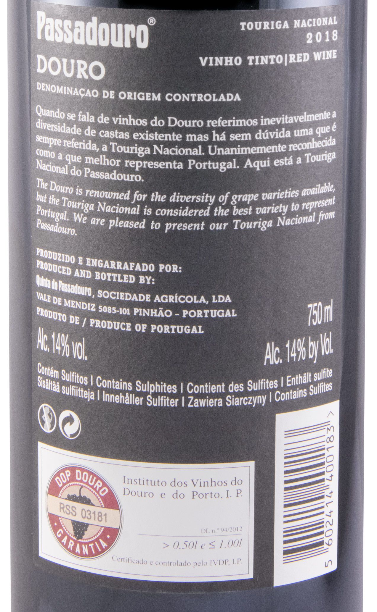 2018 Quinta do Passadouro Touriga Nacional tinto