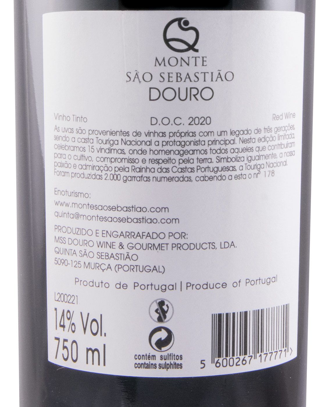 2020 Monte São Sebastião Touriga Nacional tinto