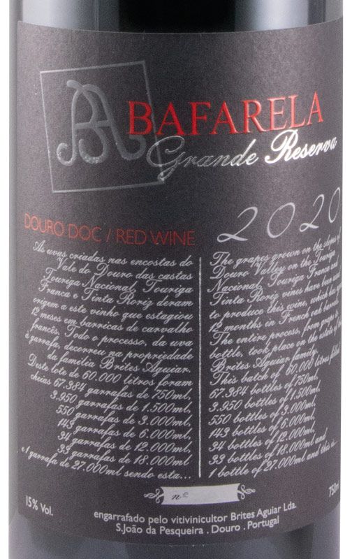 2020 Bafarela Grande Reserva tinto