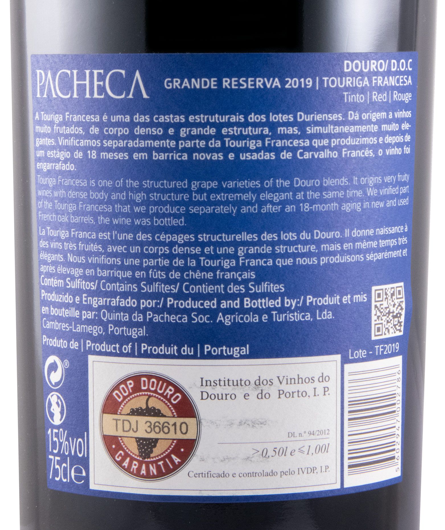 2019 Pacheca Touriga Francesa Grande Reserva red