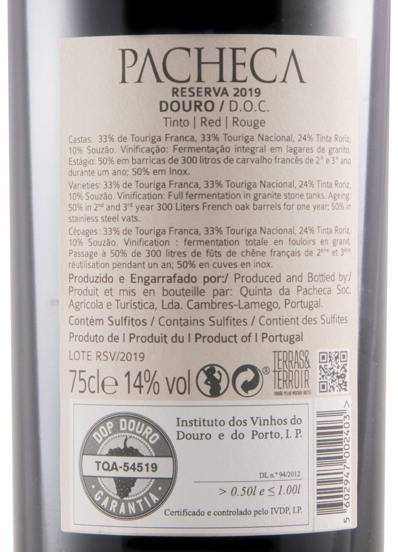 2019 Pacheca Reserva red