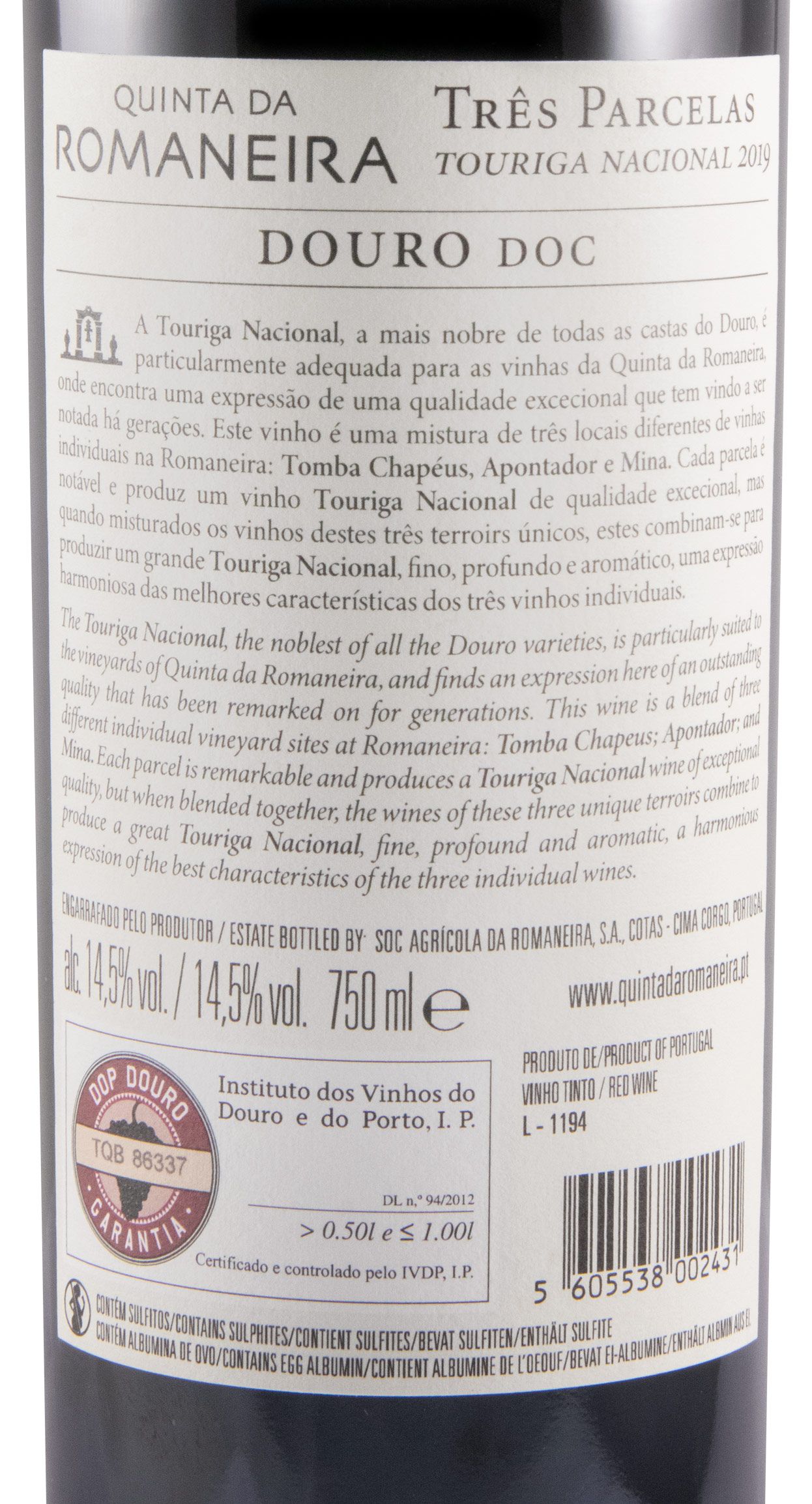 2019 Quinta da Romaneira Três Parcelas Touriga Nacional red