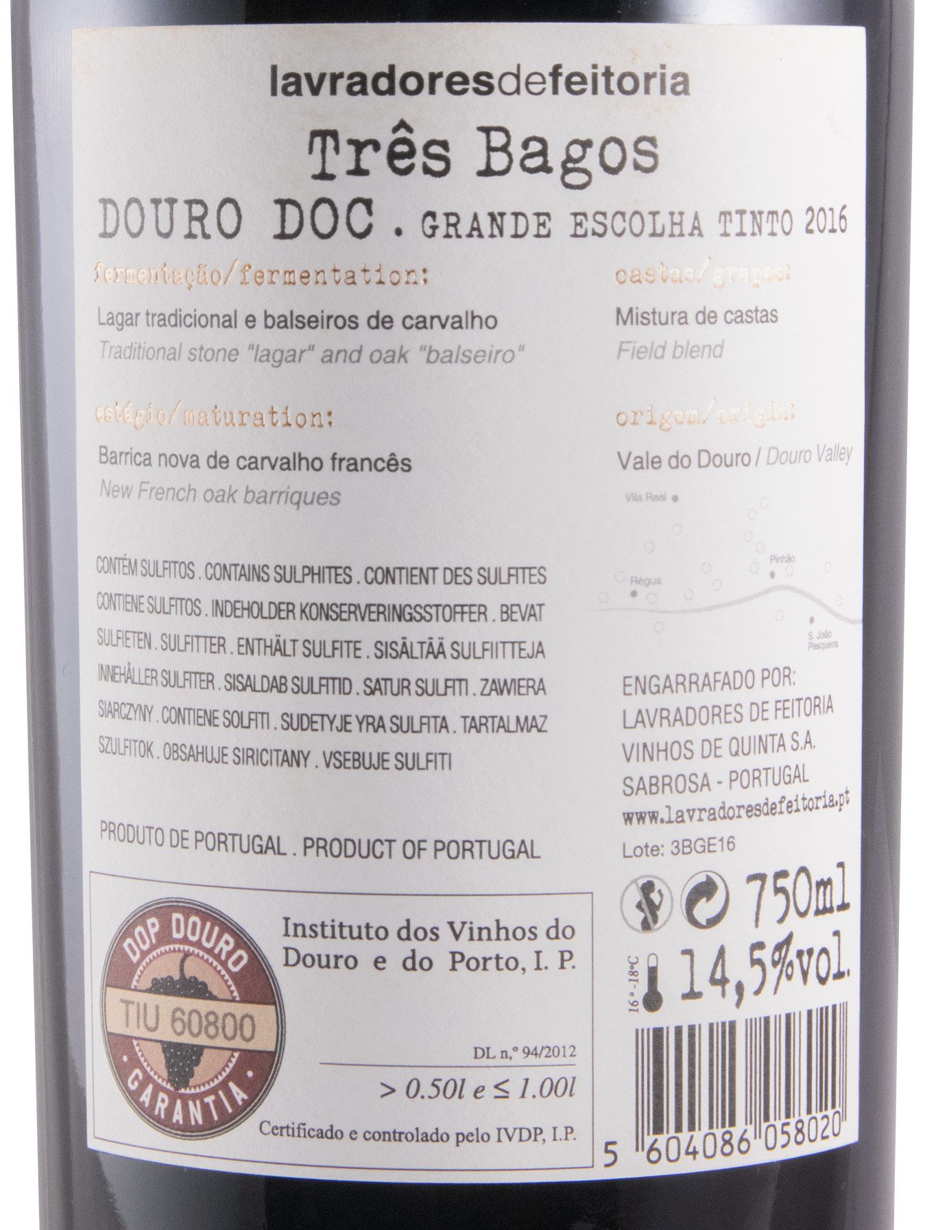 2016 Lavradores de Feitoria Três Bagos Grande Escolha tinto